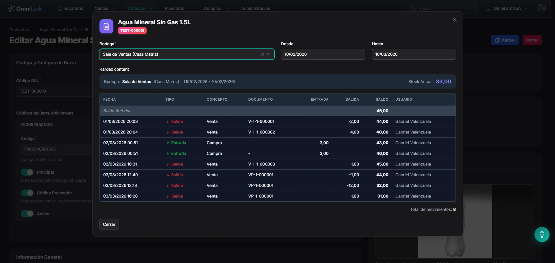 Kardex de inventario